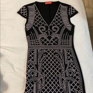 Beaded Black Midi Dress